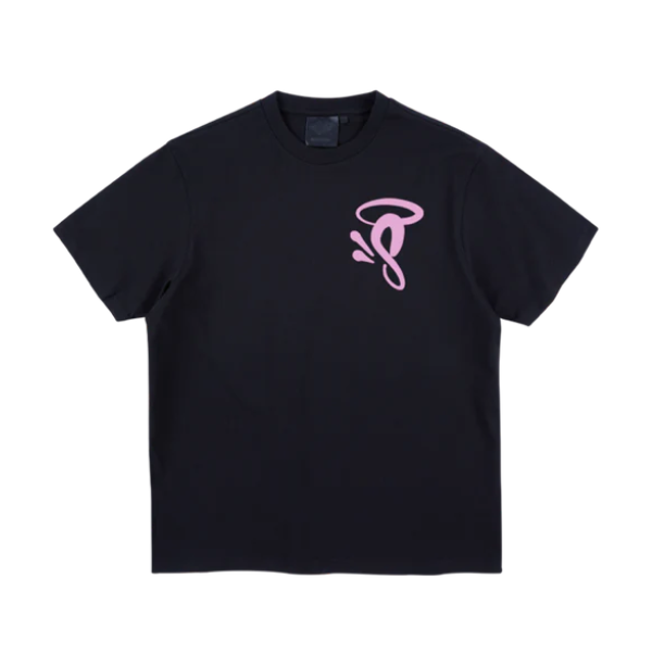 HALO ‘S’ Printed Logo T-Shirt Black/Pink - Image 1