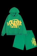 Syna World x Central Cee Team Hoodie Green Short Set - Image 2