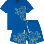 Synaworld “Syna” Logo T-Shirt & Shorts Set – Blue/Yellow