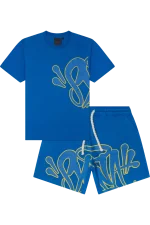 Synaworld “Syna” Logo T-Shirt & Shorts Set – Blue/Yellow