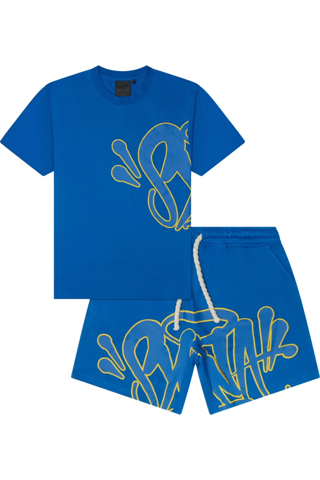 Synaworld “Syna” Logo T-Shirt & Shorts Set – Blue/Yellow Synaworld “Syna” Logo T-Shirt & Shorts Set – Blue/Yellow - Image 1